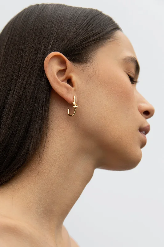 Rose gold hoop earringsKNOT OPEN HOOP EARRING