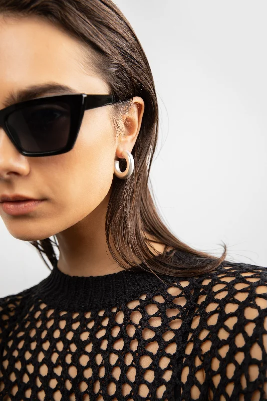 Sterling silver hoop earringsMATTE HOOP EARRING