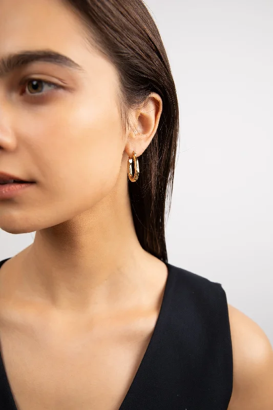 Diamond hoop earringsOVAL HOOP EARRING