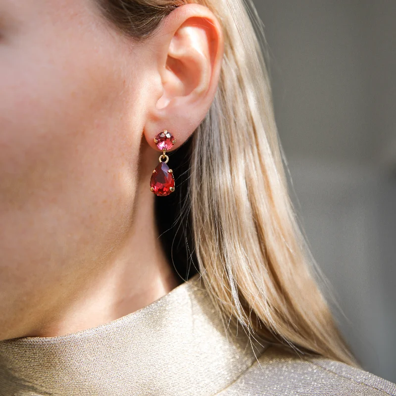 Retro - style drop earrings from the 1960s or 1970sCaroline Svedbom Mini Drop Earrings Mulberry Red Retro - style drop earrings from the 1960s or 1970sCaroline Svedbom Mini Drop Earrings Mulberry Red