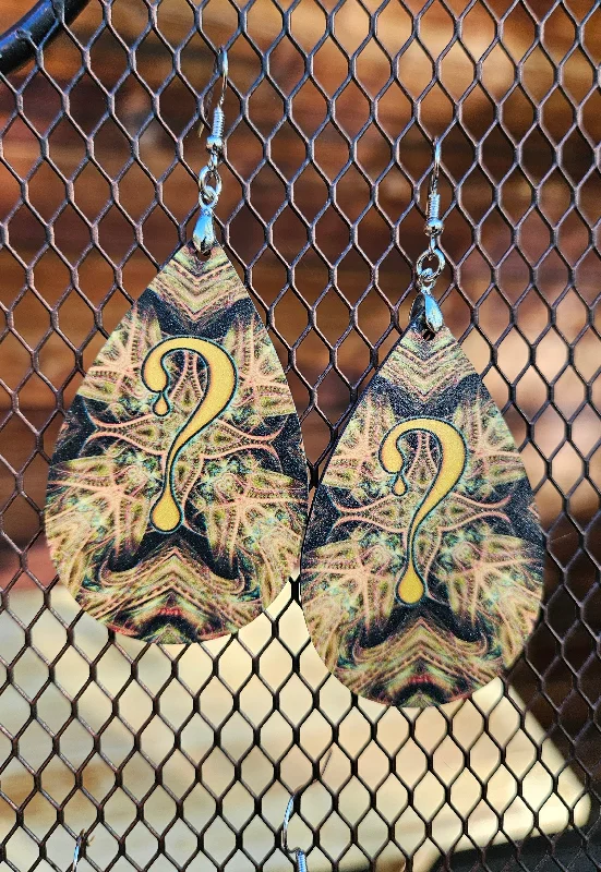 Hypoallergenic hoop earringsSAMPLE: Wooden Dragon's Lair Dripper Earrings
