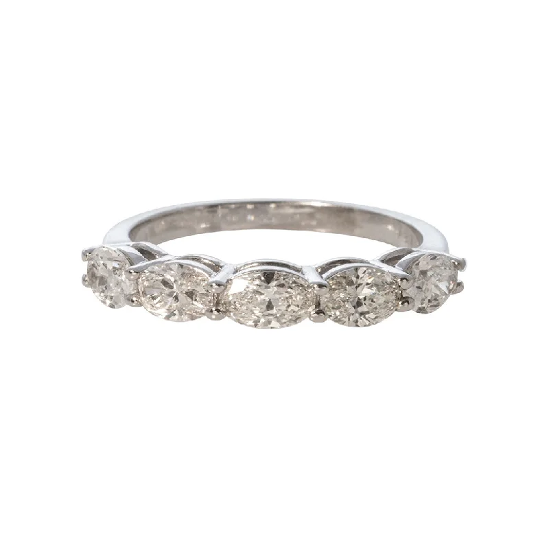 Women's 18K Gold Solitaire Diamond Ring for an Elegant Everyday Look1.20ctw Oval Diamond 5 Stone 14K White Gold Band Women's 18K Gold Solitaire Diamond Ring for an Elegant Everyday Look1.20ctw Oval Diamond 5 Stone 14K White Gold Band