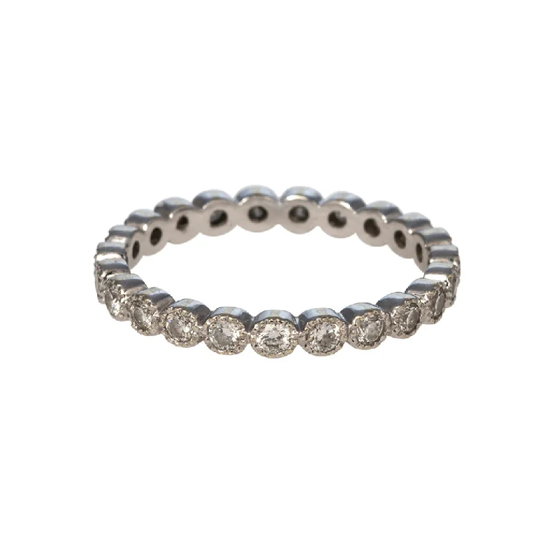 Women's Infinity Symbol Rings in Rose Gold for a Romantic Touch.50ct Diamond Bezel Milgrain 14K White Gold Eternity Band Women's Infinity Symbol Rings in Rose Gold for a Romantic Touch.50ct Diamond Bezel Milgrain 14K White Gold Eternity Band