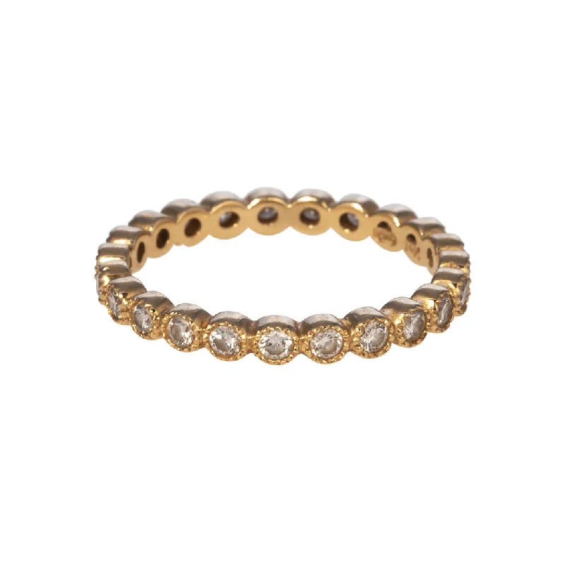 Vintage - Inspired Filigree - Design Women's Rings in Sterling Silver.50ct Diamond Bezel Milgrain 14K Yellow Gold Eternity Band Vintage - Inspired Filigree - Design Women's Rings in Sterling Silver.50ct Diamond Bezel Milgrain 14K Yellow Gold Eternity Band