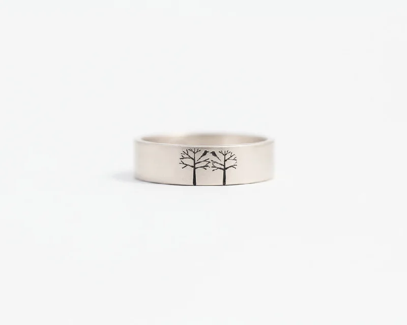 Engagement - Inspired Women's Rings with a Halo of Small DiamondsBirds in Trees Ring - Medium Engagement - Inspired Women's Rings with a Halo of Small DiamondsBirds in Trees Ring - Medium