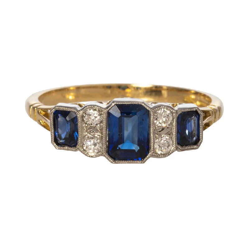 Stackable Gemstone Rings for Women in Amethyst, Sapphire, and EmeraldArt Deco Style Three-Stone Sapphire & Diamond Ring Stackable Gemstone Rings for Women in Amethyst, Sapphire, and EmeraldArt Deco Style Three-Stone Sapphire & Diamond Ring
