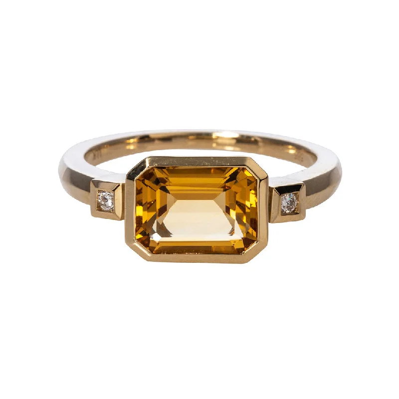 Women's Rings with Hidden Compartments for Secret KeepsakesCitrine & Diamond 14K Yellow Gold Ring Women's Rings with Hidden Compartments for Secret KeepsakesCitrine & Diamond 14K Yellow Gold Ring