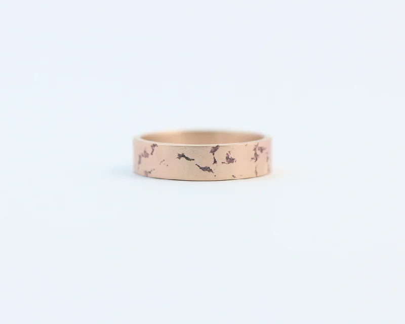 Minimalist Women's Rings with a Single Pearl in 14K Gold - Plated BandsDistressed Ring in Rose Gold - Medium Minimalist Women's Rings with a Single Pearl in 14K Gold - Plated BandsDistressed Ring in Rose Gold - Medium
