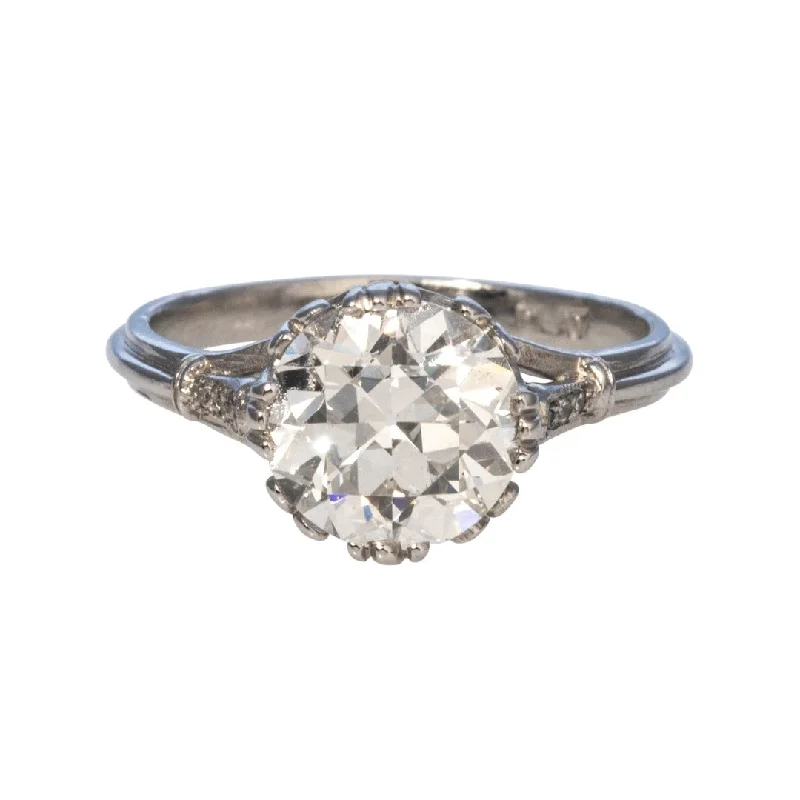 Minimalist Women's Rings with a Single Pearl in 14K Gold - Plated BandsEstate 2.34ct Old Transitional Cut Diamond Platinum Engagement Ring Minimalist Women's Rings with a Single Pearl in 14K Gold - Plated BandsEstate 2.34ct Old Transitional Cut Diamond Platinum Engagement Ring