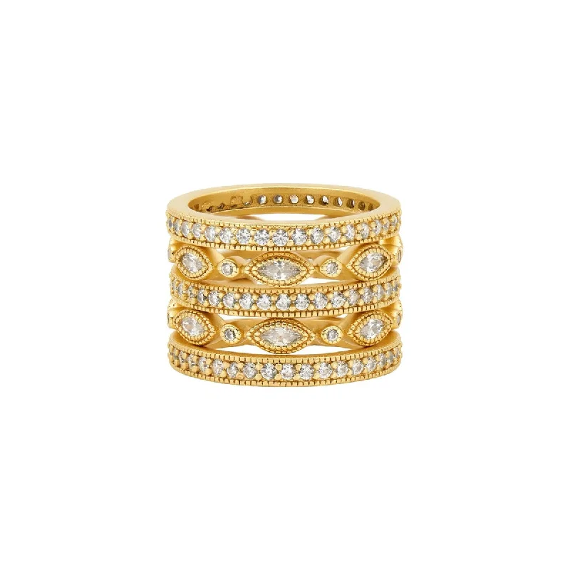 Enamel - Coated Women's Rings in Bright, Bold ColorsFreida Rothman Signature Marquise Eternity 5-Stack Ring Enamel - Coated Women's Rings in Bright, Bold ColorsFreida Rothman Signature Marquise Eternity 5-Stack Ring