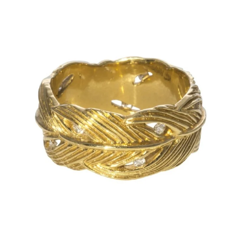 Tennis - Style Women's Rings with a Row of Round Diamonds in PlatinumGrainger McKoy Wide Feather Diamond Ring Tennis - Style Women's Rings with a Row of Round Diamonds in PlatinumGrainger McKoy Wide Feather Diamond Ring