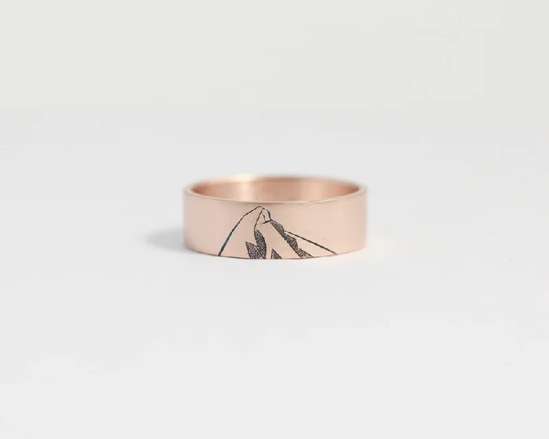 Enamel - Coated Women's Rings in Bright, Bold ColorsMountain Ring in Rose Gold - Wide Enamel - Coated Women's Rings in Bright, Bold ColorsMountain Ring in Rose Gold - Wide