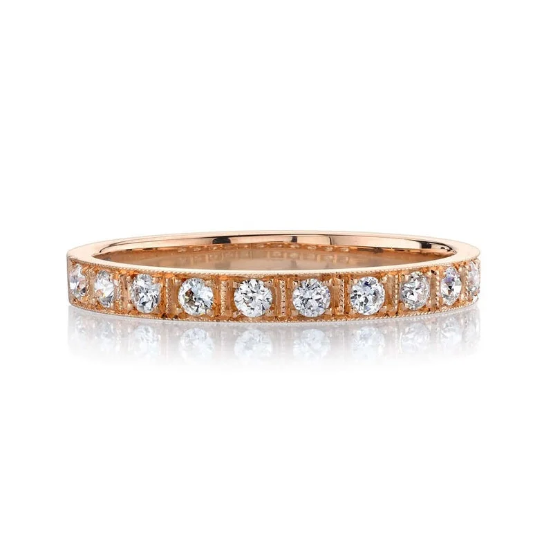 Diamond - Encrusted Women's Rings for Special Occasions in 18K GoldSingle Stone 18K Rose Gold Hadley Band Diamond - Encrusted Women's Rings for Special Occasions in 18K GoldSingle Stone 18K Rose Gold Hadley Band