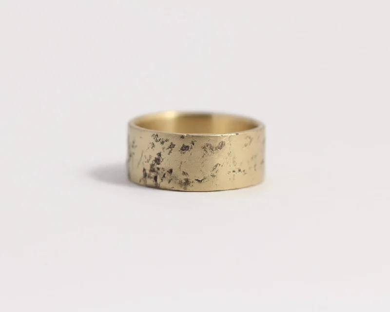 Women's Infinity Symbol Rings in Rose Gold for a Romantic TouchDistressed Band in Yellow Gold - Wide Women's Infinity Symbol Rings in Rose Gold for a Romantic TouchDistressed Band in Yellow Gold - Wide