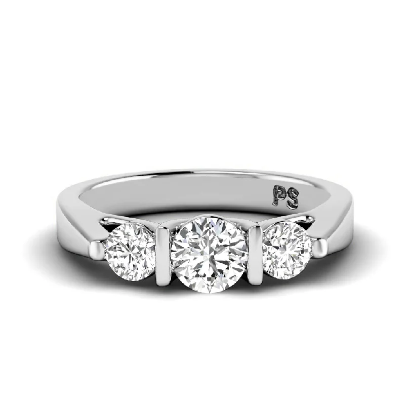 Commemorate rings with a heart - shaped diamond cutout0.70 CT Round Cut Diamonds - Three Stone Ring Commemorate rings with a heart - shaped diamond cutout0.70 CT Round Cut Diamonds - Three Stone Ring
