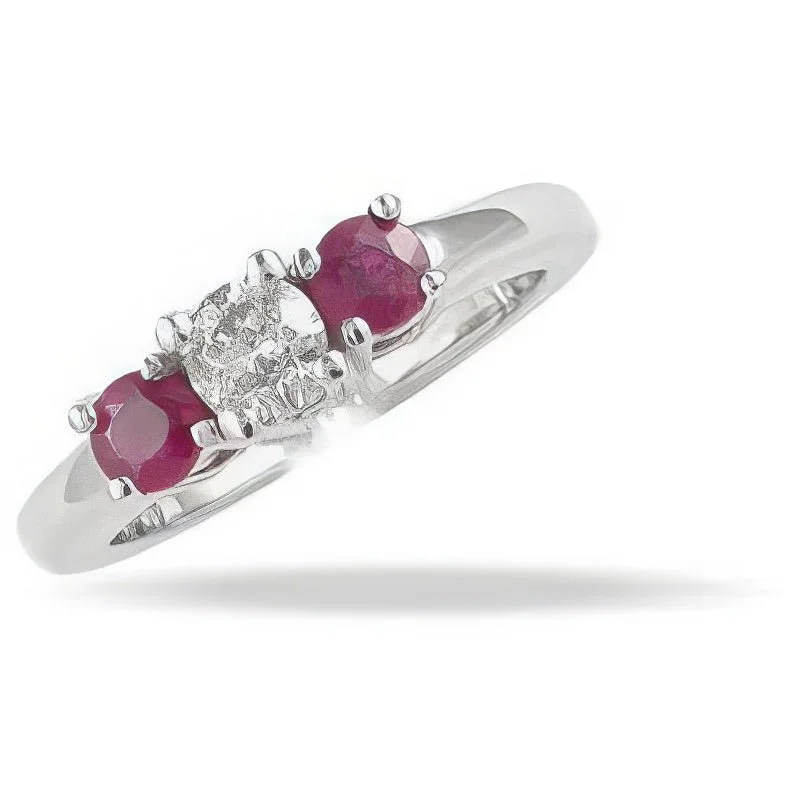 Black - onyx and silver commemorate rings for a sleek contrast0.90 CT Round Cut Rubies & Diamonds - Three Stone Ring Black - onyx and silver commemorate rings for a sleek contrast0.90 CT Round Cut Rubies & Diamonds - Three Stone Ring