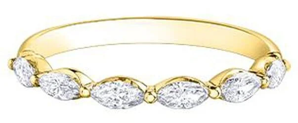 Two - tone metal commemorate rings for a unique lookYellow Gold Diamond Band.