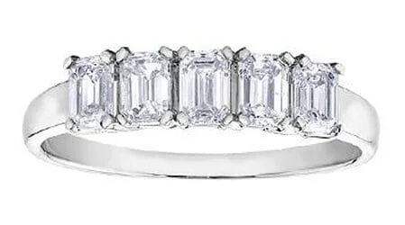 Emerald - set commemorate rings for a touch of luxuryWhite Gold Diamond Band.