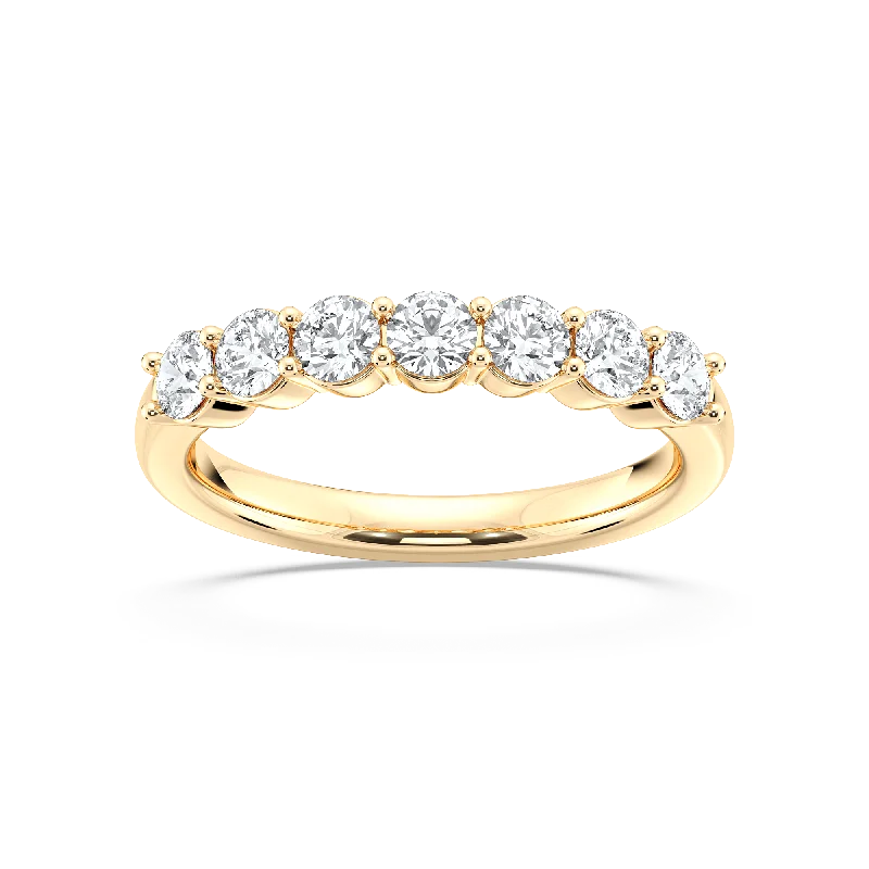 Solid gold commemorate rings with intricate filigreeClassic Seven Stone Diamond Band