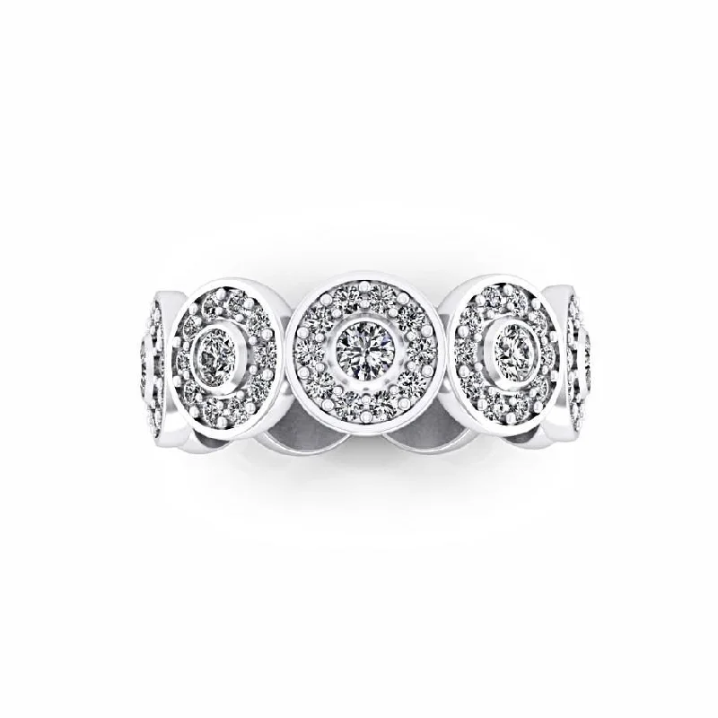 Two - tone metal commemorate rings for a unique lookDiamond Circular Design Ring 18K White Gold Two - tone metal commemorate rings for a unique lookDiamond Circular Design Ring 18K White Gold