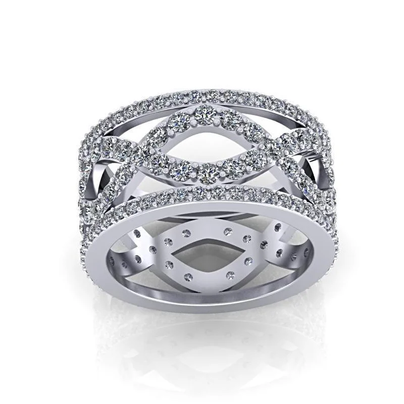 Commemorate rings with a floral motif inlaid with enamelDiamond Infinity Design Ring 18K White Gold Commemorate rings with a floral motif inlaid with enamelDiamond Infinity Design Ring 18K White Gold