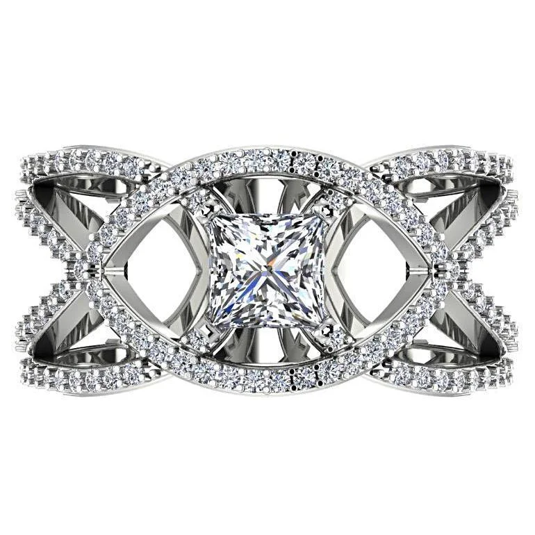 Commemorate rings with a filigree - wrapped gemstonePrincess Diamond Twisted Ring