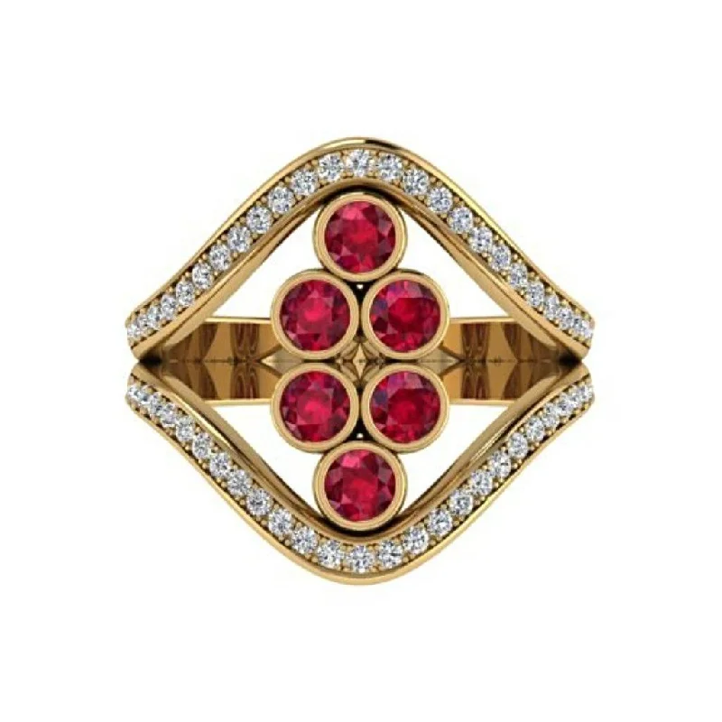 Vintage - looking commemorate rings with milgrain edgingRuby and Diamond Split Shank Ring 18K Yellow Gold Vintage - looking commemorate rings with milgrain edgingRuby and Diamond Split Shank Ring 18K Yellow Gold