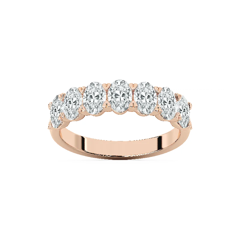 Commemorate rings with a diamond - and - opal combinationSeven Stone V Prong Band