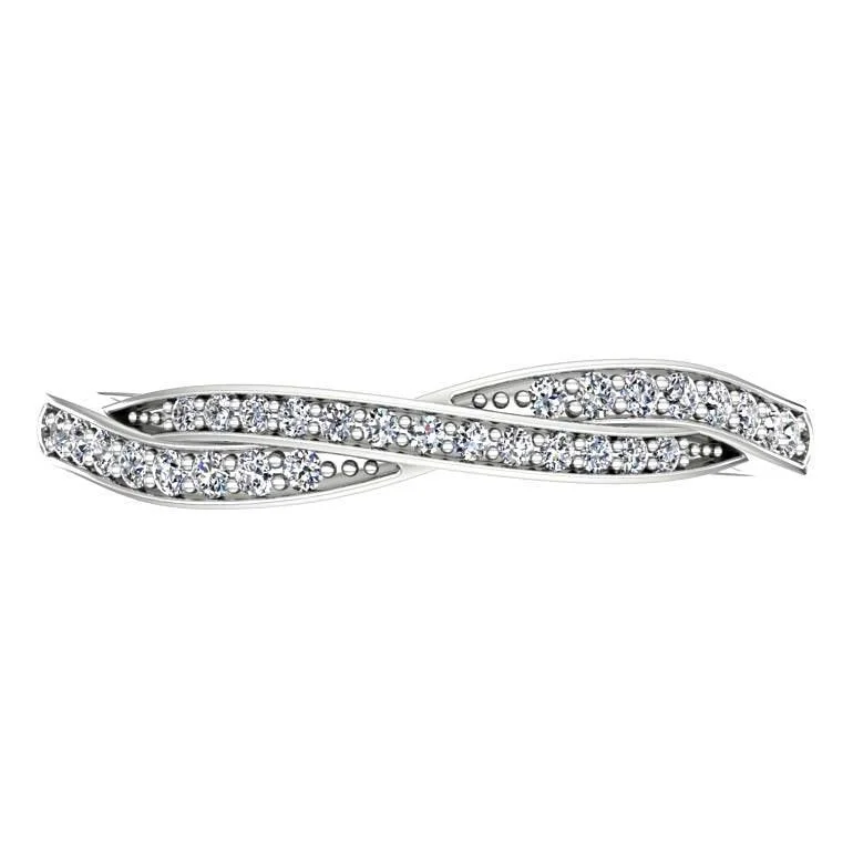 Rings to commemorate a pet's memory with a paw - print engravingTwisted Diamond Ring 14K White Gold Rings to commemorate a pet's memory with a paw - print engravingTwisted Diamond Ring 14K White Gold