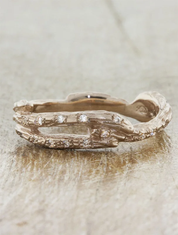 Rose gold commemorate rings with a vintage - style designWillow Diamonds