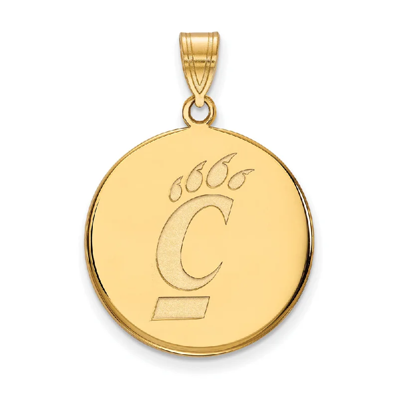 LED - Illuminated Moon Pendant Necklace for Nighttime Events10k Yellow Gold U of Cincinnati Large Disc Pendant LED - Illuminated Moon Pendant Necklace for Nighttime Events10k Yellow Gold U of Cincinnati Large Disc Pendant