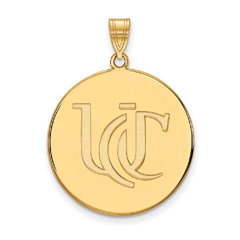 Tassel - Trimmed Amethyst Pendant Necklace for Festival - Goers10k Yellow Gold U of Cincinnati XL Disc Pendant Tassel - Trimmed Amethyst Pendant Necklace for Festival - Goers10k Yellow Gold U of Cincinnati XL Disc Pendant
