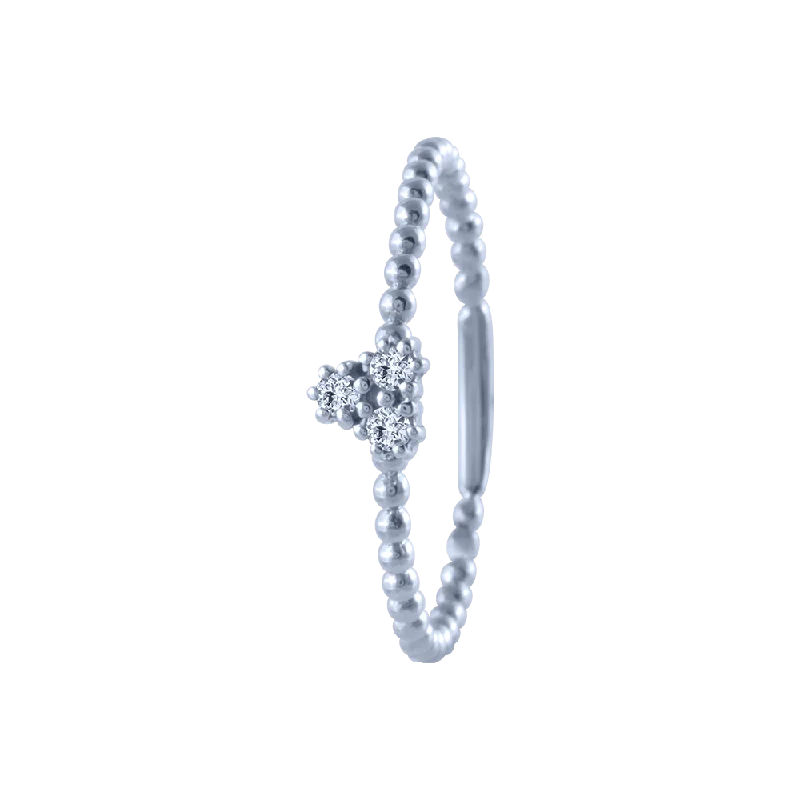 Women's Diamond Rings with Side - Stone Pave Setting for a Sparkling and Continuous Shine18k (750) White Gold And Diamond Ring For Women Women's Diamond Rings with Side - Stone Pave Setting for a Sparkling and Continuous Shine18k (750) White Gold And Diamond Ring For Women