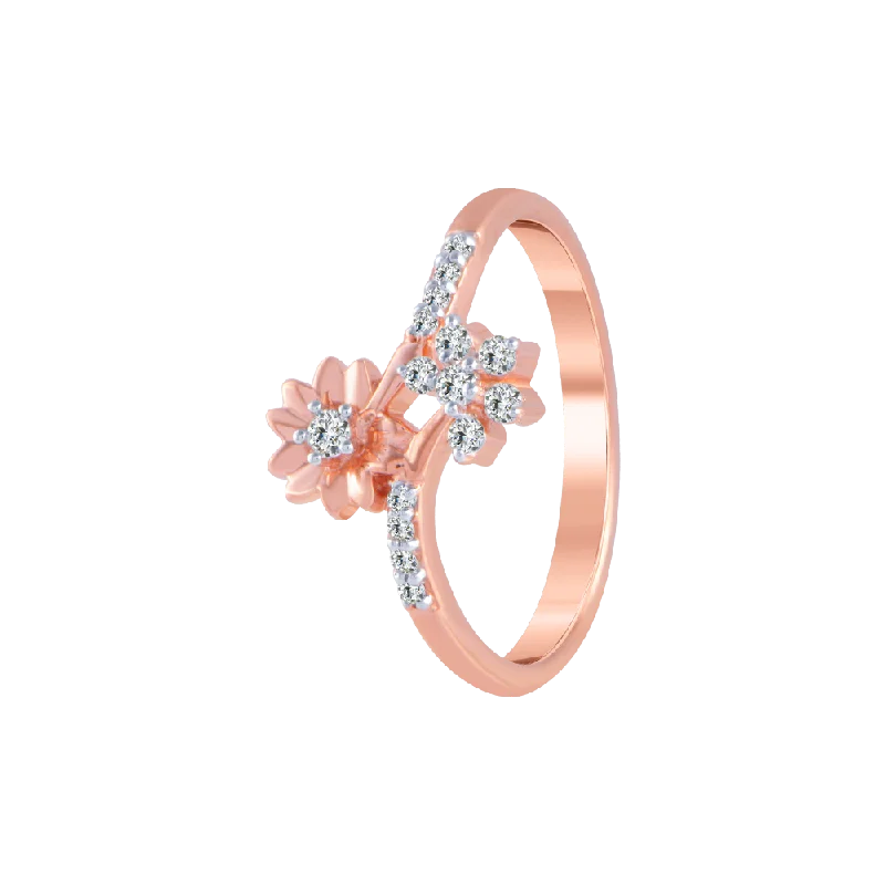 Channel - Set Women's Diamond Rings with Diamonds Securely Held in a Metal Groove for Durability18KT (750) Rose Gold And Diamond Ring For Women Channel - Set Women's Diamond Rings with Diamonds Securely Held in a Metal Groove for Durability18KT (750) Rose Gold And Diamond Ring For Women