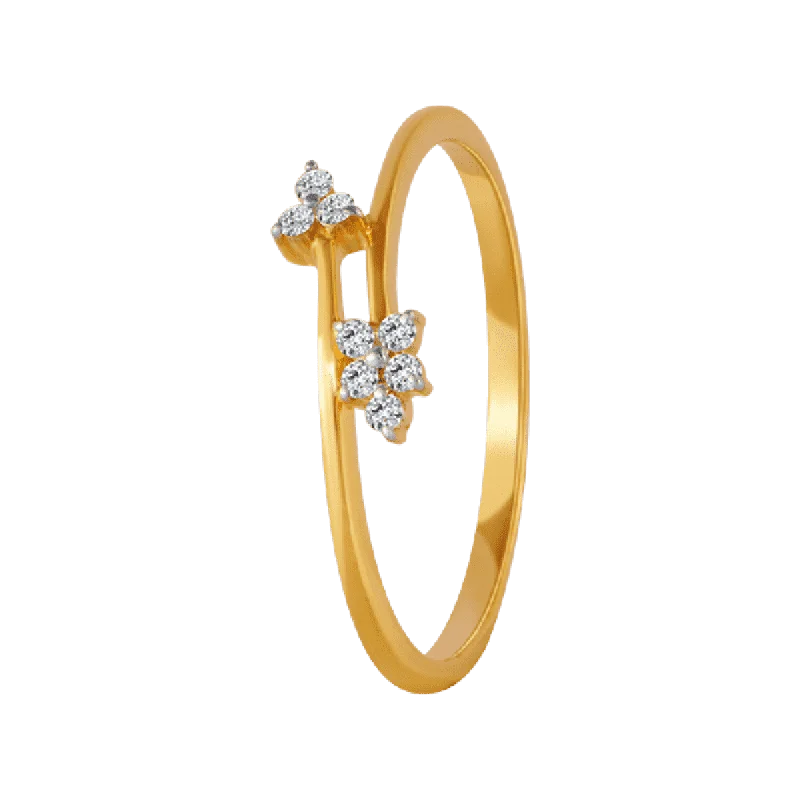 Vintage - Style Women's Diamond Rings with Floral - Engraved Bands and Multiple Diamond Accents18KT (750) Yellow Gold And Diamond Ring For Women Vintage - Style Women's Diamond Rings with Floral - Engraved Bands and Multiple Diamond Accents18KT (750) Yellow Gold And Diamond Ring For Women