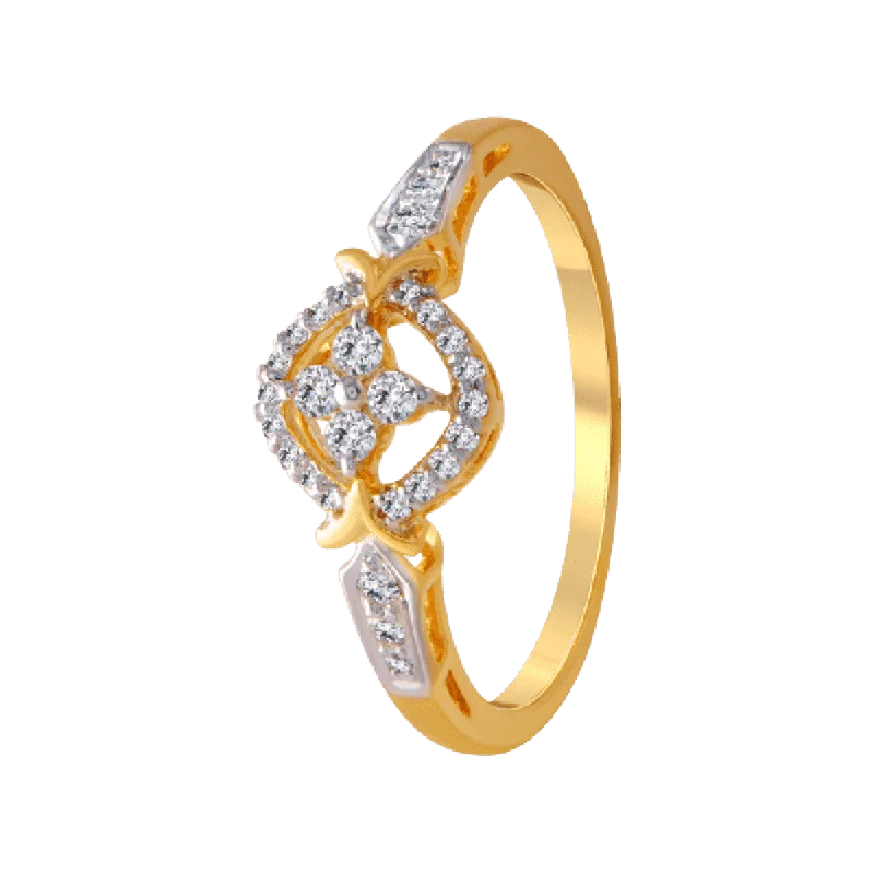 Women's Diamond Rings with Amethyst and Diamond Combinations for a Purple - Hued Elegance18KT (750) Yellow Gold And Diamond Ring For Women Women's Diamond Rings with Amethyst and Diamond Combinations for a Purple - Hued Elegance18KT (750) Yellow Gold And Diamond Ring For Women