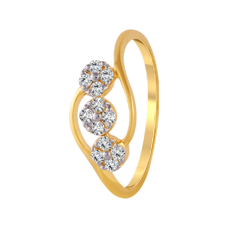 Three - Stone Women's Diamond Rings Symbolizing Past, Present, and Future with Emerald - Cut Diamonds18KT (750) Yellow Gold And Diamond Ring For Women Three - Stone Women's Diamond Rings Symbolizing Past, Present, and Future with Emerald - Cut Diamonds18KT (750) Yellow Gold And Diamond Ring For Women
