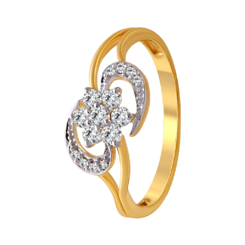 Halo - Style Women's Diamond Rings with a Center Diamond Surrounded by Smaller Diamonds in 18K Gold18KT (750) Yellow Gold And Diamond Ring For Women Halo - Style Women's Diamond Rings with a Center Diamond Surrounded by Smaller Diamonds in 18K Gold18KT (750) Yellow Gold And Diamond Ring For Women