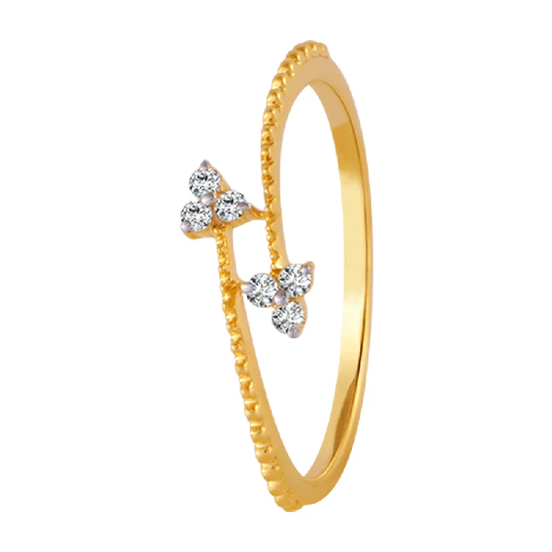 Vintage - Style Women's Diamond Rings with Floral - Engraved Bands and Multiple Diamond Accents18KT (750) Yellow Gold And Diamond Ring For Women Vintage - Style Women's Diamond Rings with Floral - Engraved Bands and Multiple Diamond Accents18KT (750) Yellow Gold And Diamond Ring For Women
