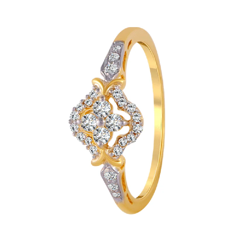 Women's Solitaire Diamond Rings with Round - Cut Diamonds and Platinum Settings for an Elegant Engagement18KT (750) Yellow Gold And Diamond Ring For Women Women's Solitaire Diamond Rings with Round - Cut Diamonds and Platinum Settings for an Elegant Engagement18KT (750) Yellow Gold And Diamond Ring For Women