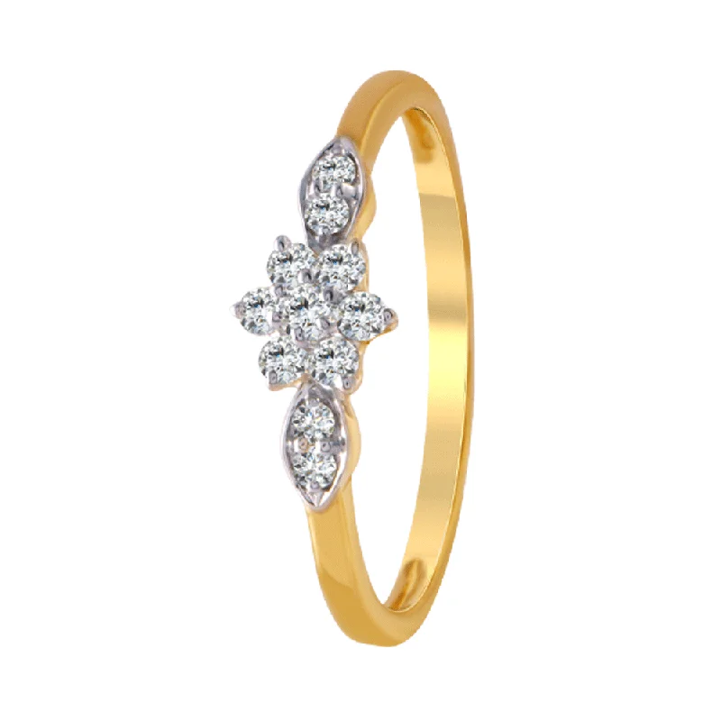 Halo - Style Women's Diamond Rings with a Center Diamond Surrounded by Smaller Diamonds in 18K Gold18KT (750) Yellow Gold And Diamond Ring For Women Halo - Style Women's Diamond Rings with a Center Diamond Surrounded by Smaller Diamonds in 18K Gold18KT (750) Yellow Gold And Diamond Ring For Women