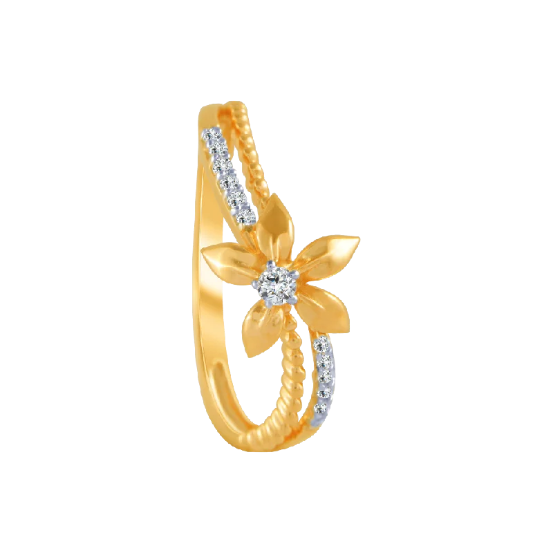 Cluster - Style Women's Diamond Rings with Multiple Small Diamonds Arranged in a Stunning Pattern18KT (750) Yellow Gold And Diamond Ring For Women Cluster - Style Women's Diamond Rings with Multiple Small Diamonds Arranged in a Stunning Pattern18KT (750) Yellow Gold And Diamond Ring For Women