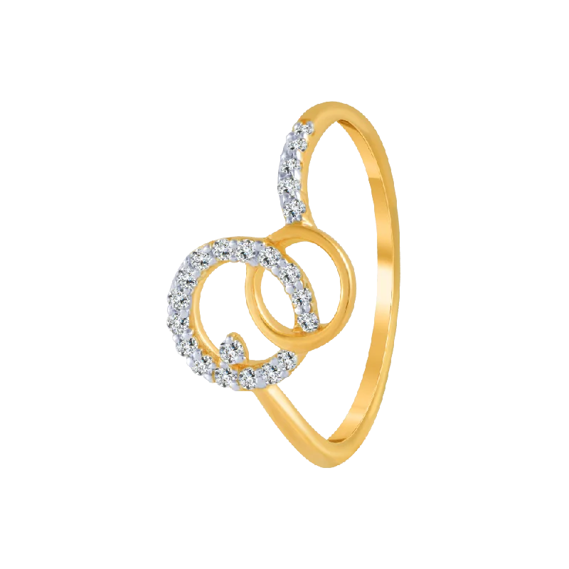 Halo - Style Women's Diamond Rings with a Center Diamond Surrounded by Smaller Diamonds in 18K Gold18KT (750) Yellow Gold And Diamond Ring For Women Halo - Style Women's Diamond Rings with a Center Diamond Surrounded by Smaller Diamonds in 18K Gold18KT (750) Yellow Gold And Diamond Ring For Women