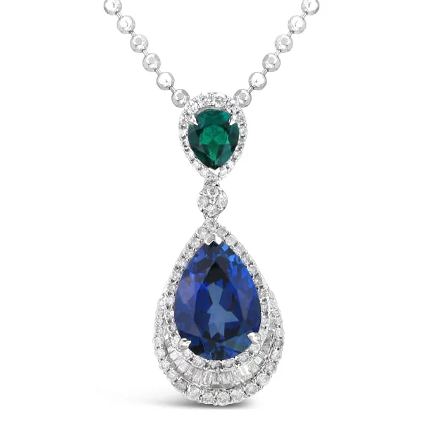 Dainty Gold - Plated Angel Wing Pendant Necklace for Sensitive Skin OwnersPear Shaped Sapphire ,Emerald & Diamonds Pendent Dainty Gold - Plated Angel Wing Pendant Necklace for Sensitive Skin OwnersPear Shaped Sapphire ,Emerald & Diamonds Pendent