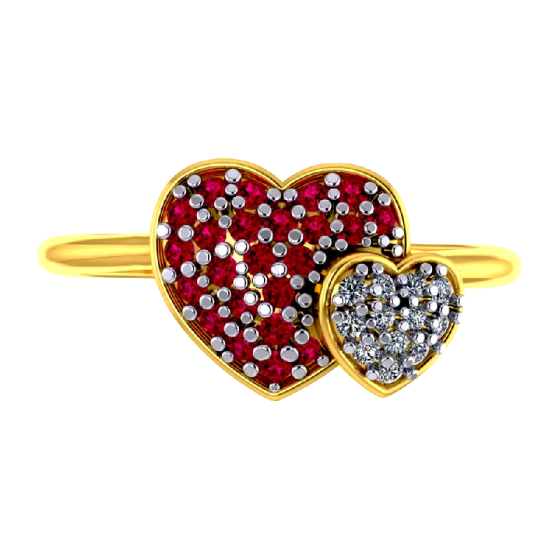 Tennis - Style Women's Diamond Rings with a Continuous Row of Diamonds for a Classic and Versatile LookHeart Shaped 18k Diamond Ring With Diamond And Ruby Intricate Detailing Tennis - Style Women's Diamond Rings with a Continuous Row of Diamonds for a Classic and Versatile LookHeart Shaped 18k Diamond Ring With Diamond And Ruby Intricate Detailing