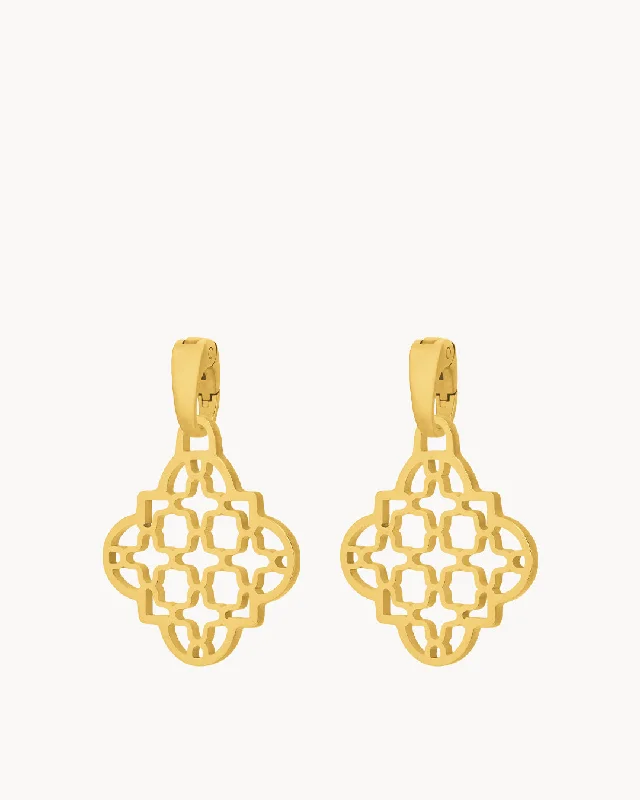 Handmade drop earrings with artisanal craftsmanshipHeritage Window, Gold Earring Pendants Handmade drop earrings with artisanal craftsmanshipHeritage Window, Gold Earring Pendants