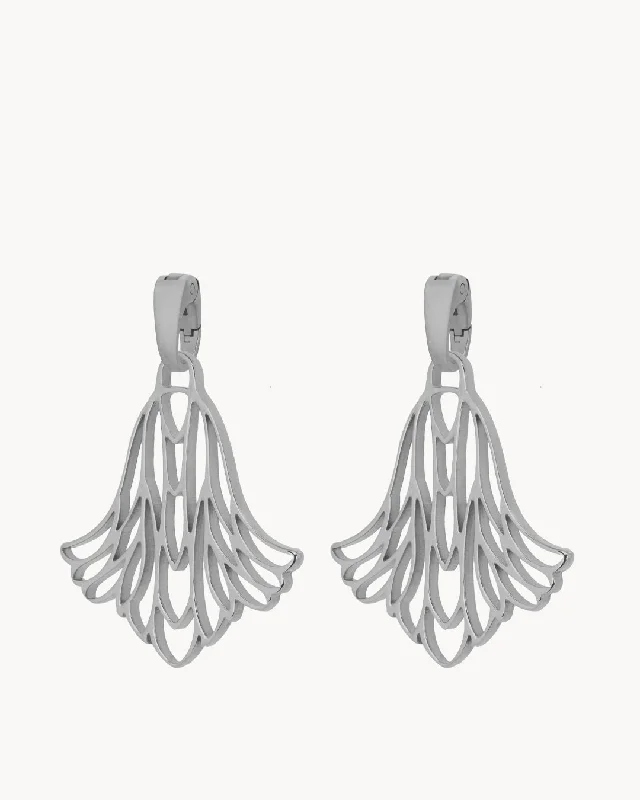 Two - tone drop earrings with a combination of metalsHollow Carnation Pendant, Silver Earring Pendants Two - tone drop earrings with a combination of metalsHollow Carnation Pendant, Silver Earring Pendants