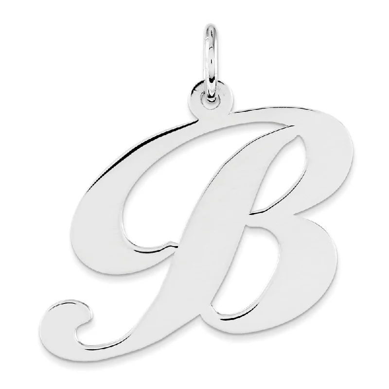 Pave - Set Cubic Zirconia Crown Pendant Necklace for Little Princess - Themed Birthday PartiesSterling Silver, Ella Collection, LG Fancy Script Initial B Pendant Pave - Set Cubic Zirconia Crown Pendant Necklace for Little Princess - Themed Birthday PartiesSterling Silver, Ella Collection, LG Fancy Script Initial B Pendant
