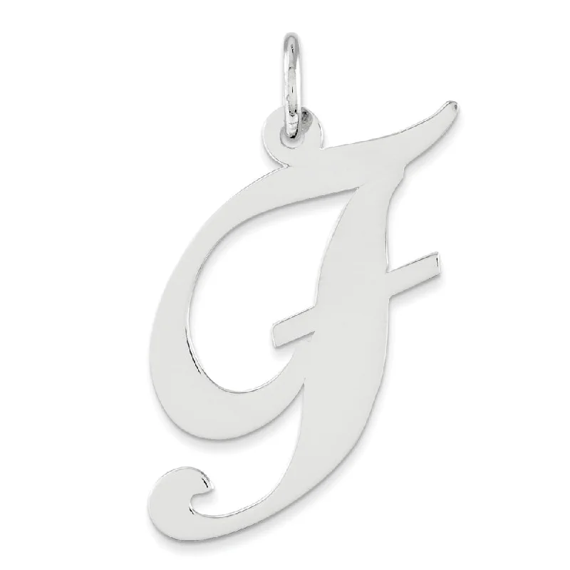 Tassel - Trimmed Amethyst Pendant Necklace for Festival - GoersSterling Silver, Ella Collection, LG Fancy Script Initial F Pendant Tassel - Trimmed Amethyst Pendant Necklace for Festival - GoersSterling Silver, Ella Collection, LG Fancy Script Initial F Pendant