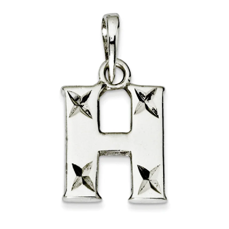 Dainty Gold - Plated Angel Wing Pendant Necklace for Sensitive Skin OwnersSterling Silver, Sabrina Collection, D/C Block Initial H Pendant Dainty Gold - Plated Angel Wing Pendant Necklace for Sensitive Skin OwnersSterling Silver, Sabrina Collection, D/C Block Initial H Pendant